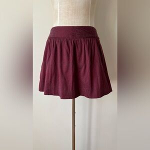 Stooshy Merlot Jacquard Mini Skirt Elastic Waistband & Belt Loops Size M